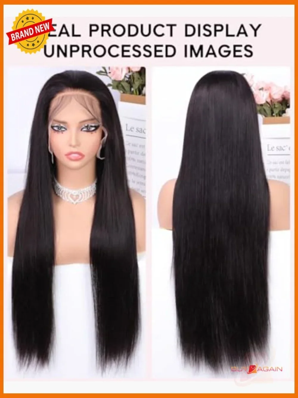 HD Lace Front Wig 220% Density 13x5 Straight Human Hair Pre Plucked 28inch